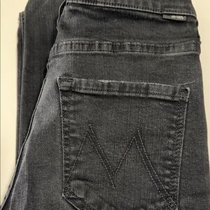 MOTHER Black Straight Leg Jeans